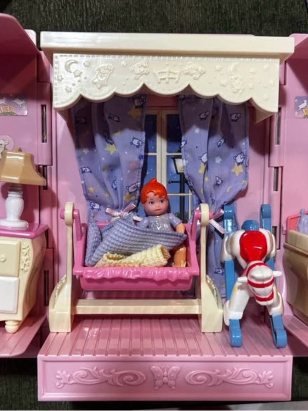 Fisher-Price Loving Family Pink Doll New Additions Nursery Playset/Purse.